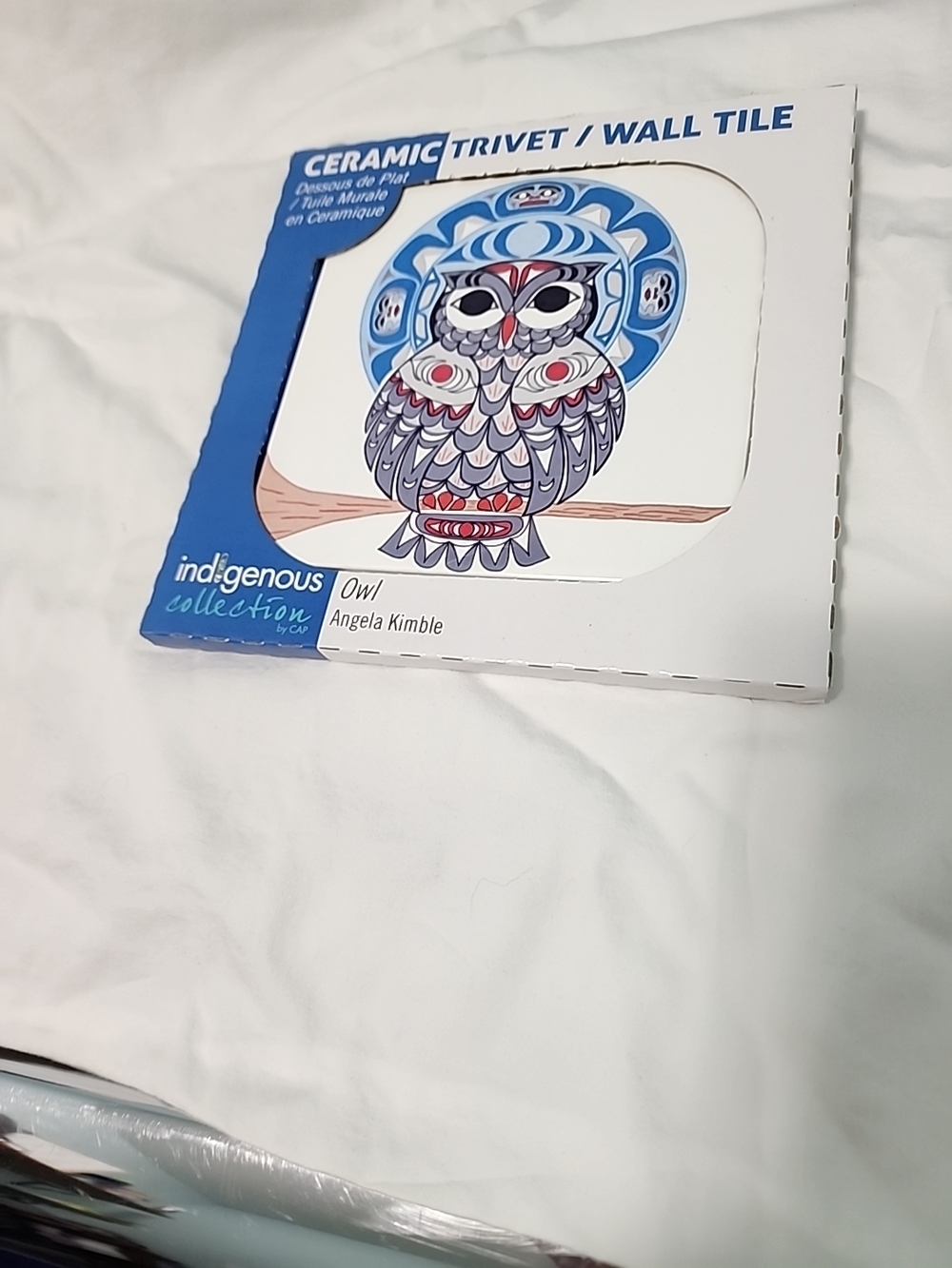 Ceramic Wall Trivet - Blue Owl Design by Indigenous Collection